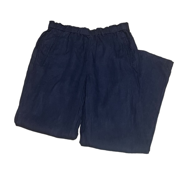 C&C California 100% linen navy pull on pants - Picture 3 of 7